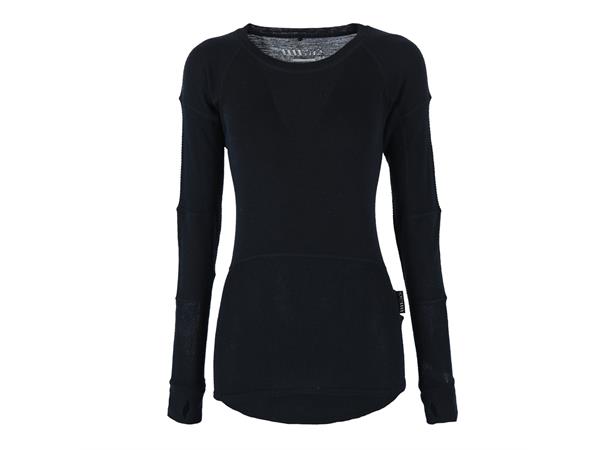Bronitt Wool Sweater Lady Black B L Ullundertrøye med ullmesh til dame 