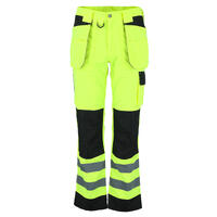 Tellurium Bukser W Safety Yel 44 Hi Vis bukse med knepolstring til dame