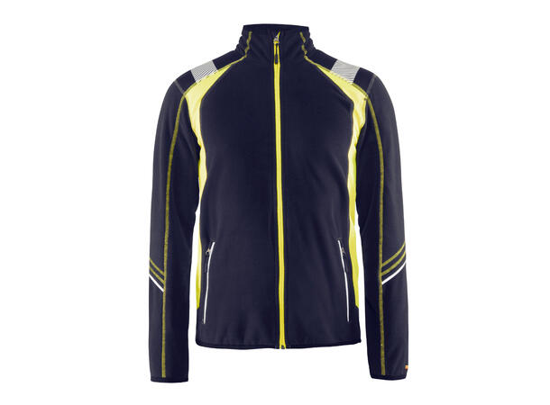 4993 Jakke  Marineblå/Varselgul XS Mikrofleece Med refleks 