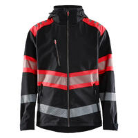 4494 Softshelljakke varsel BLK/HiVRed XS Klasse 1