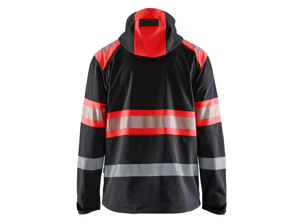 4494 Softshelljakke varsel BLK/HiVRed XS Klasse 1 